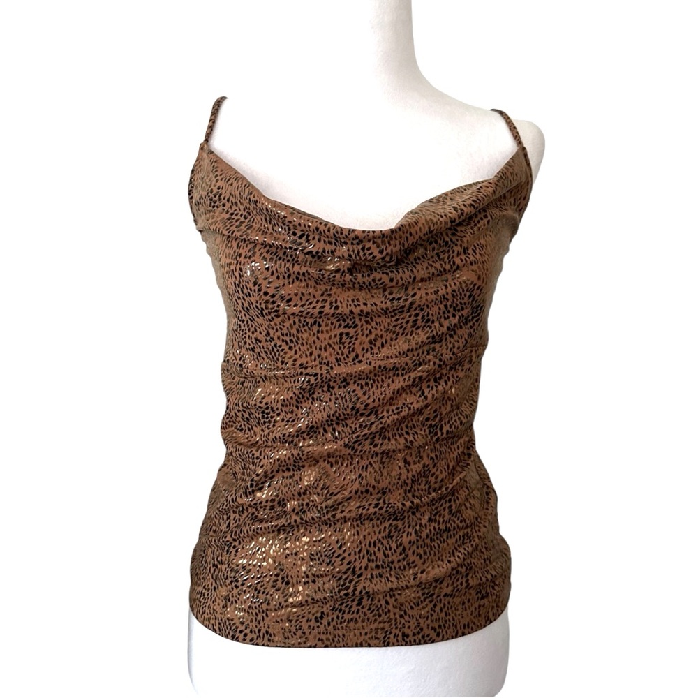 MNG Size Medium Animal Print Cami Cowl Neck Y2K Vintage VTG